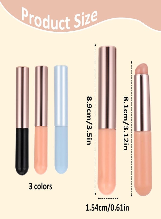 Aeaocvo 3 Pcs Silicone Lip Brush Round Head Lip Brushes Applicator with Cover, Reusable Silicone Makeup Brush Beauty Tool for Lip Gloss, Lip Balm, Concealer Eyeshadow Manicure - Image 2